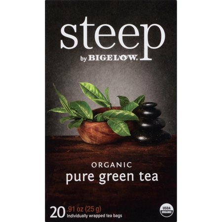 Bigelow Steep Tea, Pure Green, 0.91 oz Tea Bag, PK20 RCB17703